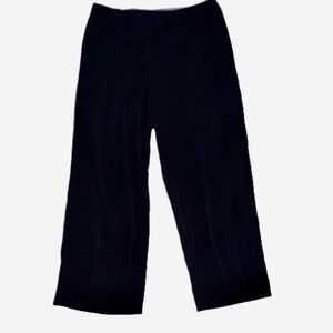 Dress Barn Woman Black Flat Front Dress Office Pants Slacks Elastic Waist 16W